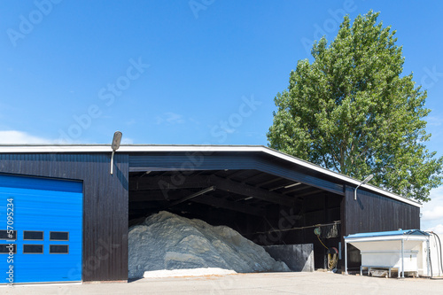 a barn filled with salt