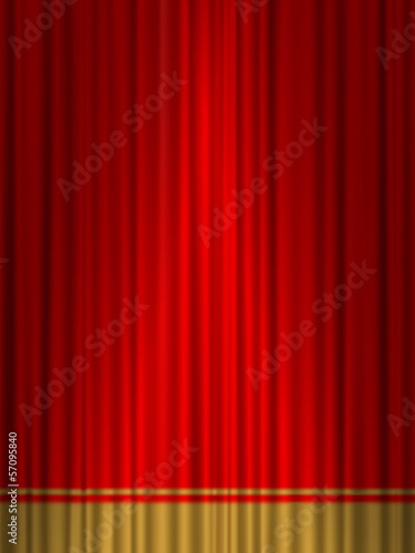 theatre red gold curtain