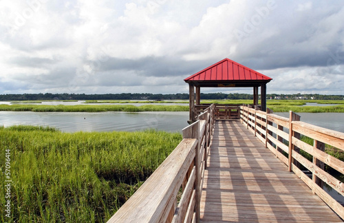 Fishing pier in a marsh at Hilton Head Island, SC