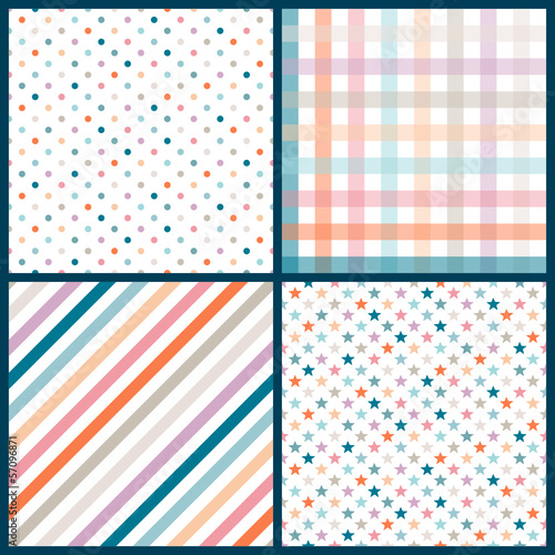 Collection 4 Seamless Birthday Pattern Retro Mix