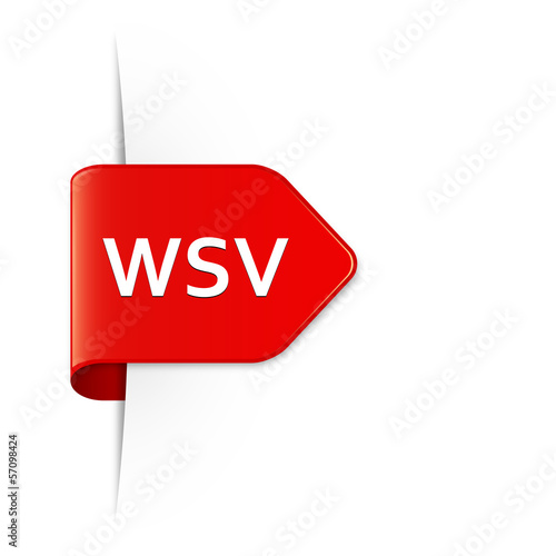 Winterschlussverkauf, WSV – Roter Sticker Pfeil mit Schatten