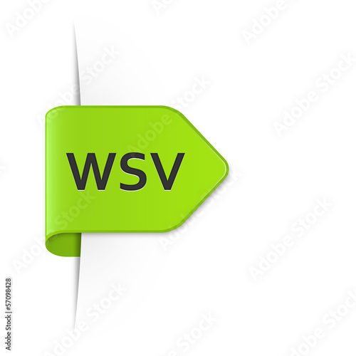 Winterschlussverkauf, WSV – Grüner Sticker Pfeil mit Schatten