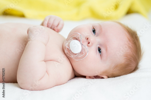 cute baby boy lying