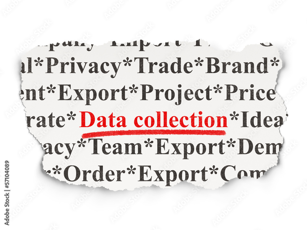 Data concept: Data Collection on Paper background Data concept: Data Collection on Paper background