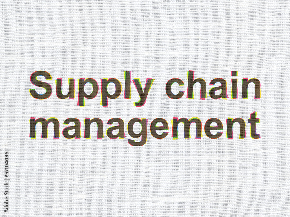 Marketing concept: Supply Chain Management on fabric texture bac Marketing concept: Supply Chain Management on fabric texture bac