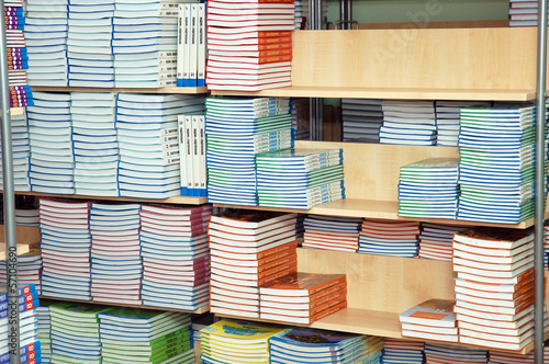 School library - books on the shelves