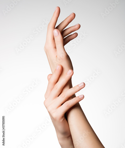 Beautiful elegant female hands with healthy clean skin