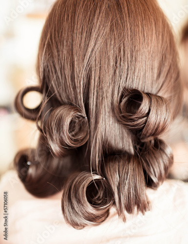 On processing Beauty wedding hairstyle. Bride