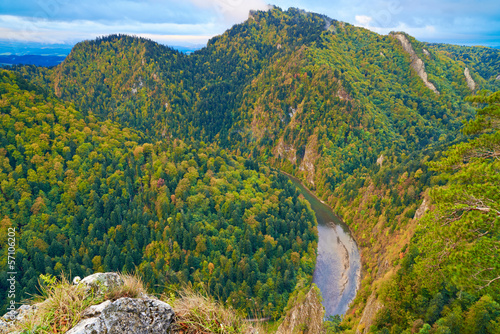 The Dunajec River Gorge. View from Sokolica Mountain.