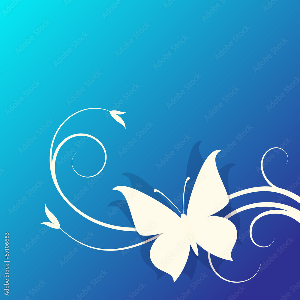 blue background with butterfly blue background with butterfly