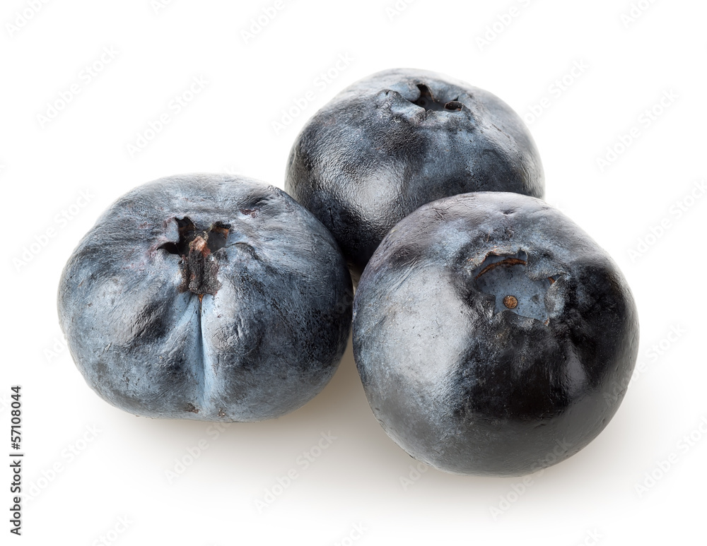 Obraz premium Three sweet blueberries