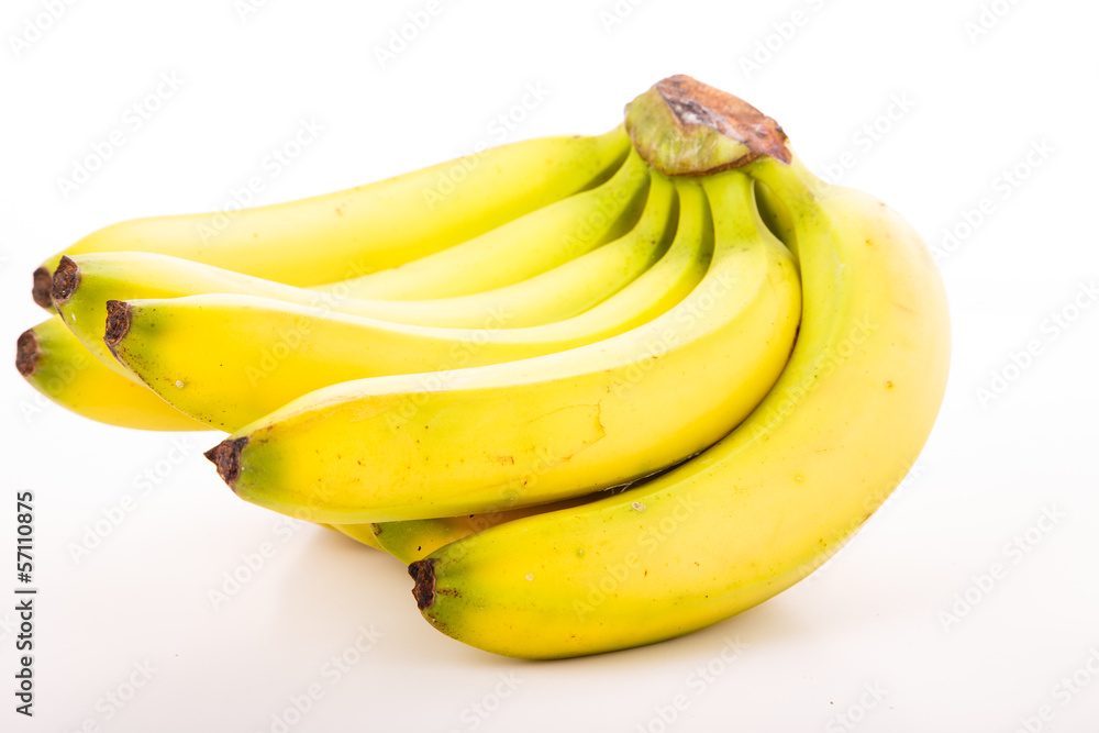 Bunch of Bananas Horizontal on White