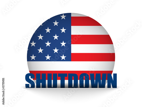 United States Shutdown Government Button
