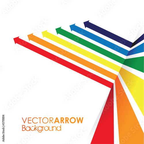 a rainbow coloured arrow line perspective background