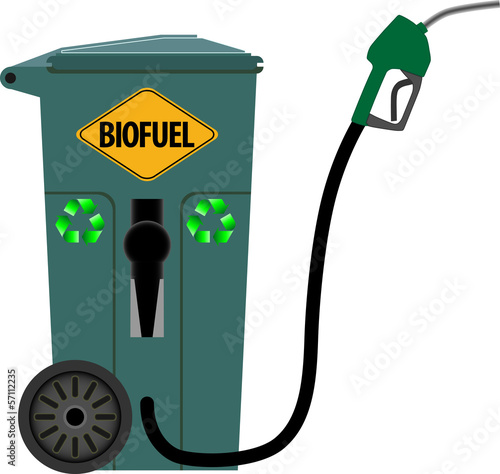 Trash can as a pump for biofuels