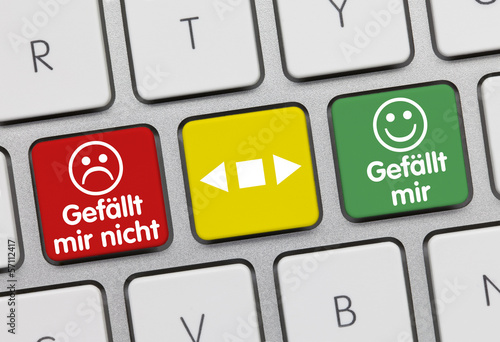 Gefällt mir, gefällt mir nicht Tastatur