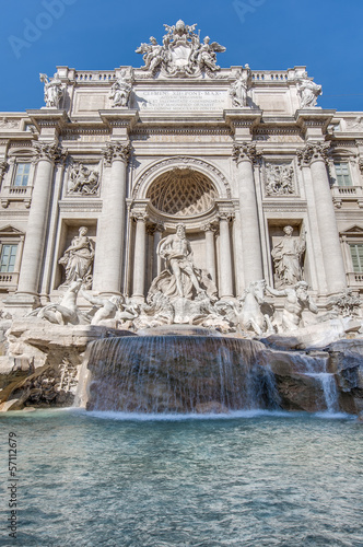 Trevi Fountain, the Baroque fountain in Rome, Italy.