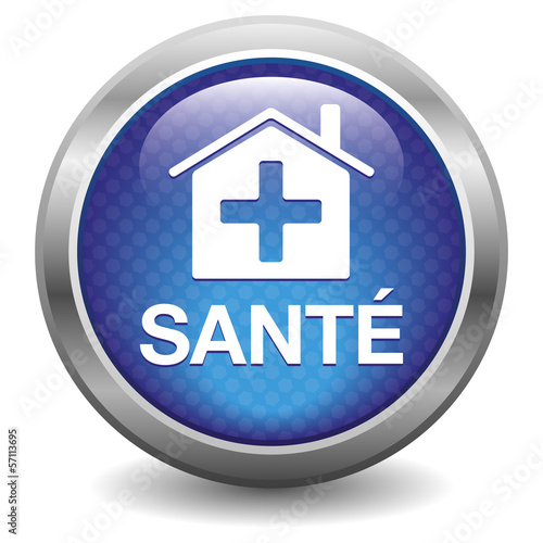 Bouton Santé bleu