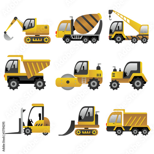 Big construction vehicles icons