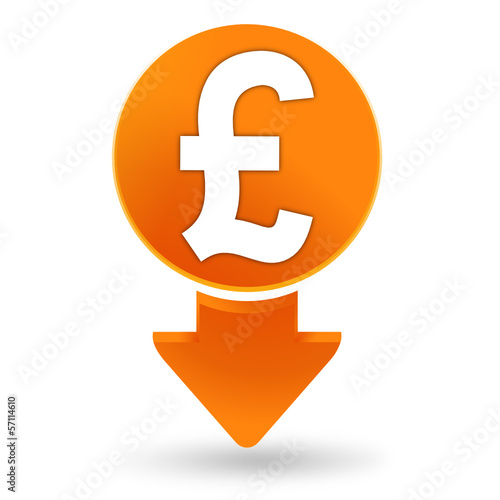 livres sterling sur signet orange