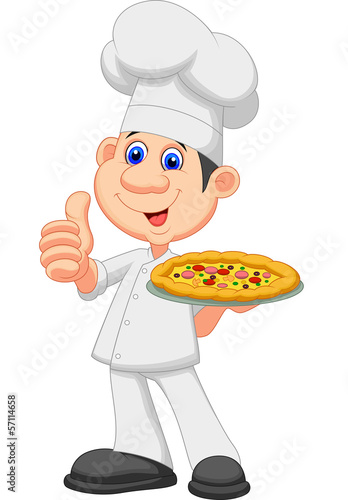 Chef with pizza