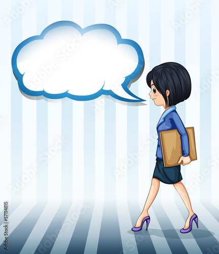 A girl walking with an empty callout