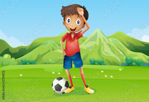 A football player at the field