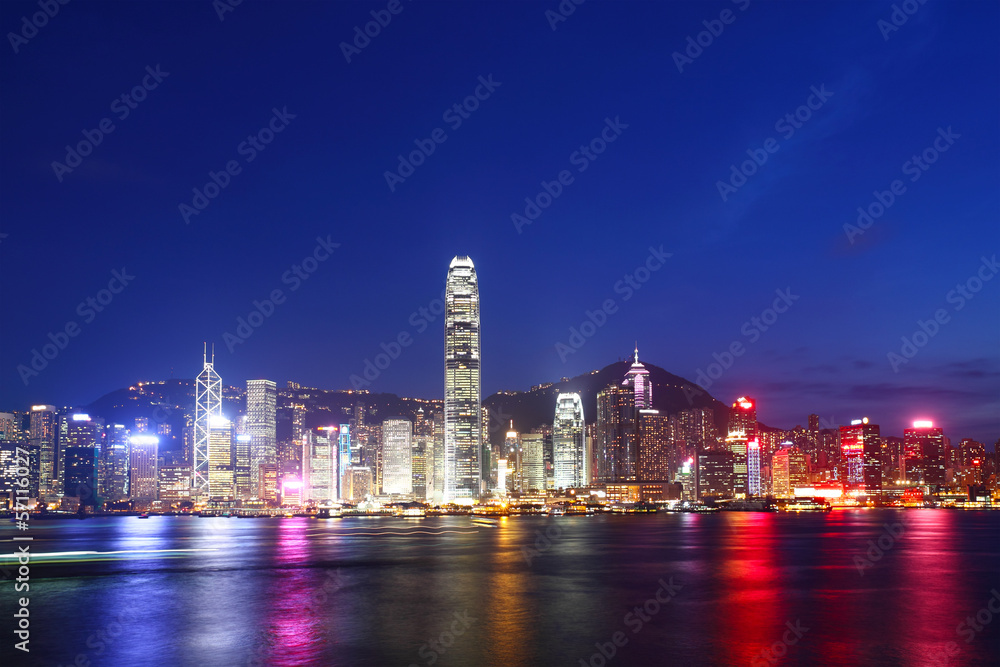 Obraz premium Hong Kong skyline at night