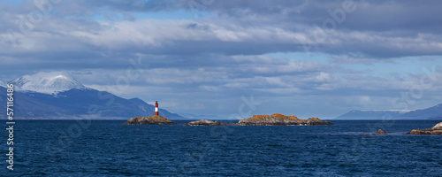 Fotografie Lighthouse End of the world in the Beagle Channel, Ushuaia, Pata