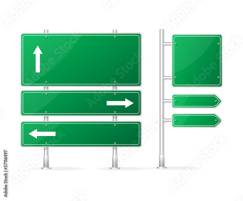Vector Blank green Road Sign