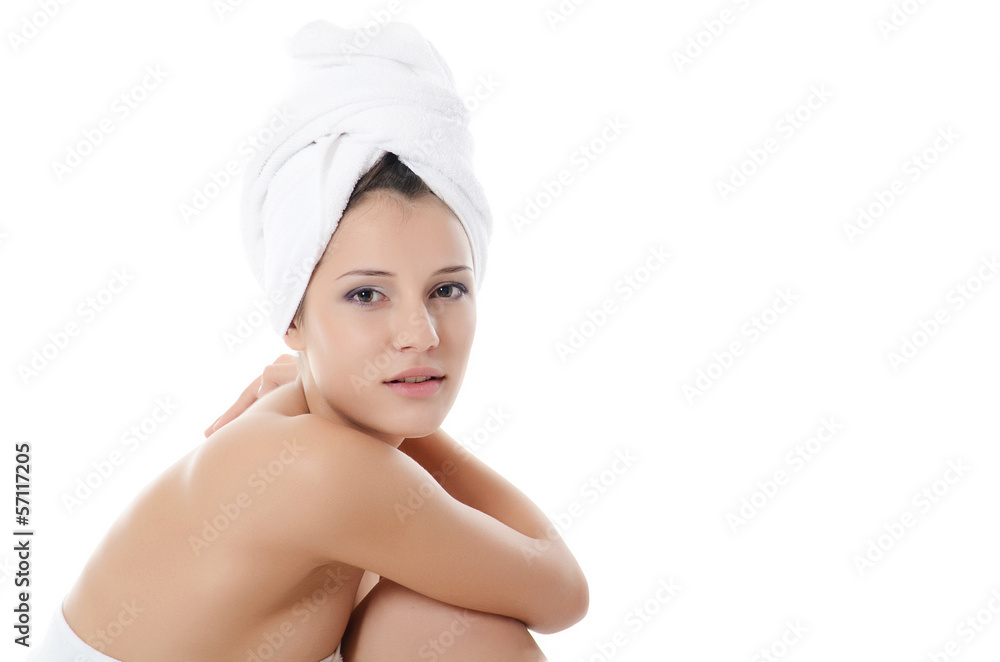 Spa beautiful woman isolated on white Spa beautiful woman isolated on white