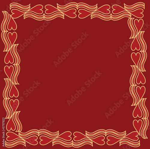 Valentine`s postcard. Frame.Vector.