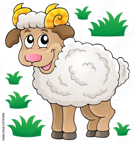 Happy cartoon ram