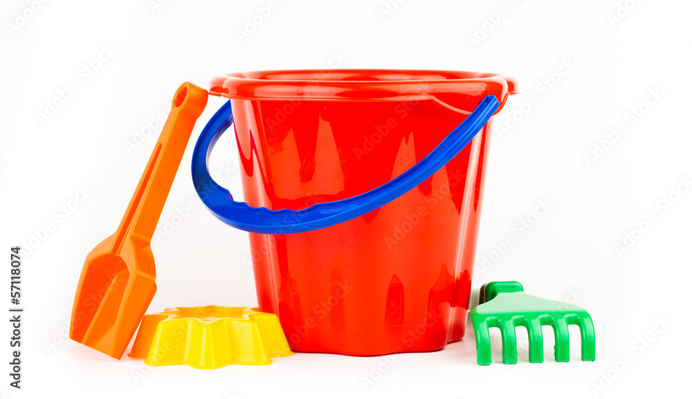 children's beach sand toys isolated on white children's beach sand toys isolated on white
