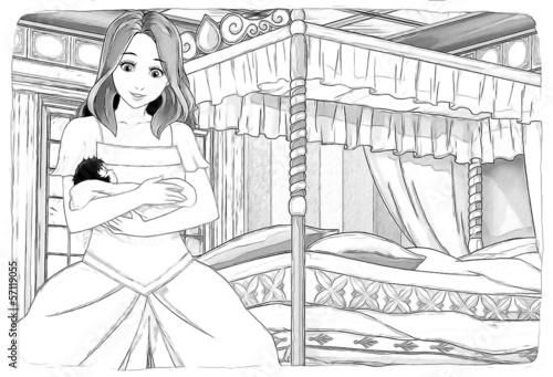 The sketch coloring page - artistic style fairy tale