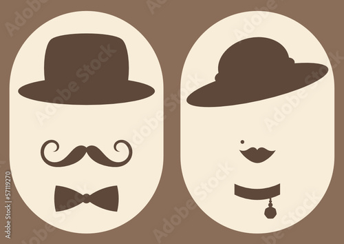 retro lady and gentleman symbol