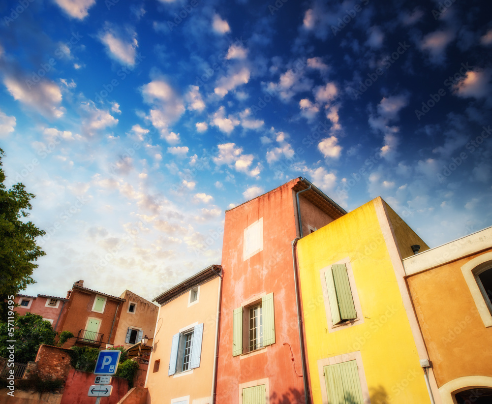 Colourful homes of Roussillon, Provence - France Colourful homes of Roussillon, Provence - France