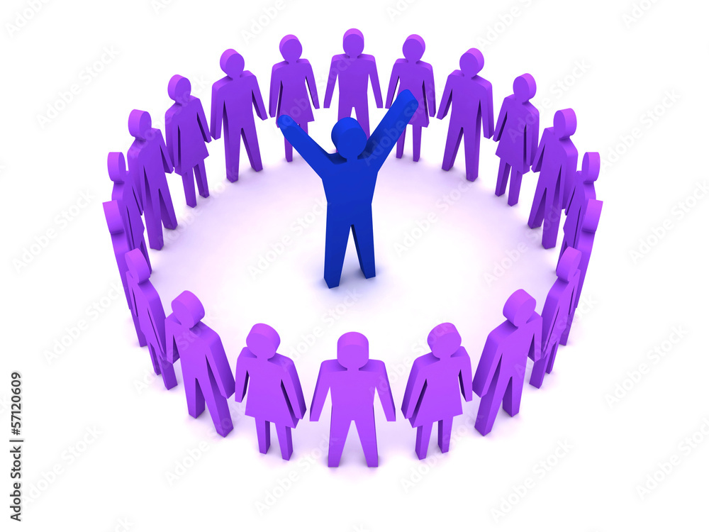 People around leader. Success. Concept 3D illustration. People around leader. Success. Concept 3D illustration.