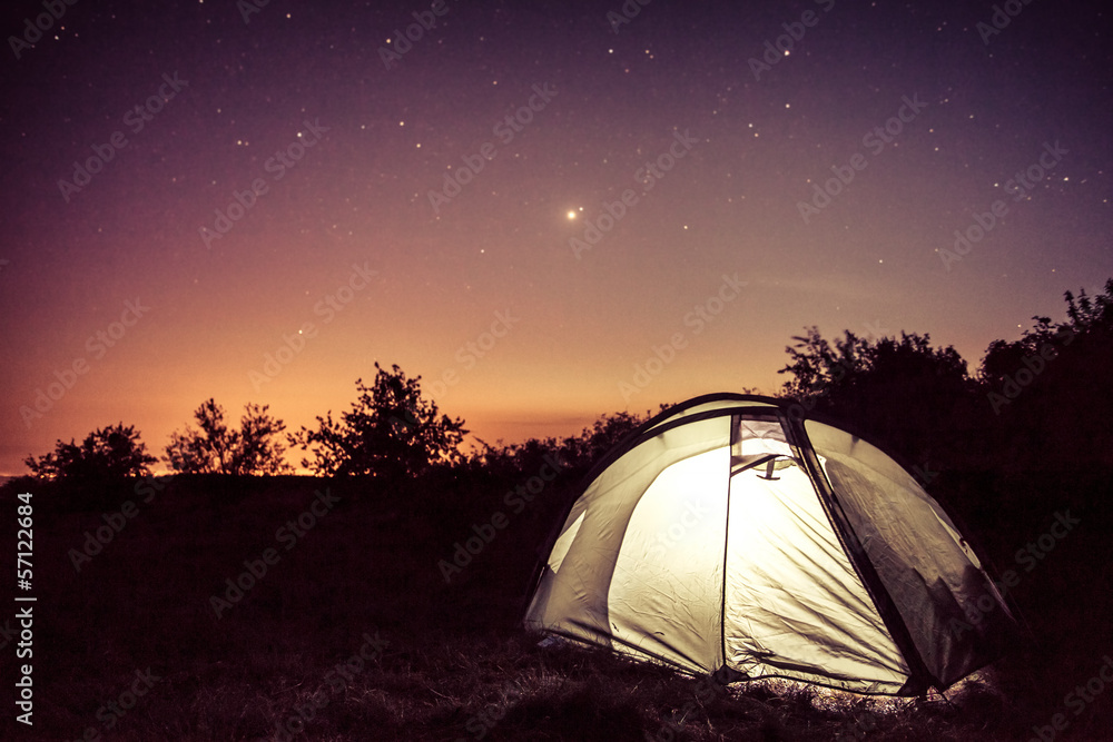 Luminescence in a tent under stars