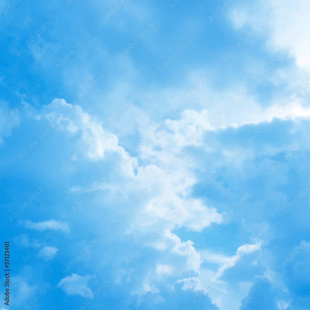 blue cloudy sky vector background Stock Vector Adobe Stock