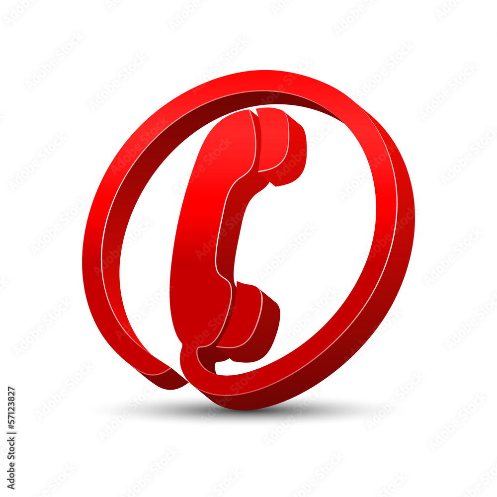 red phone icon 3d Stock Vector | Adobe Stock