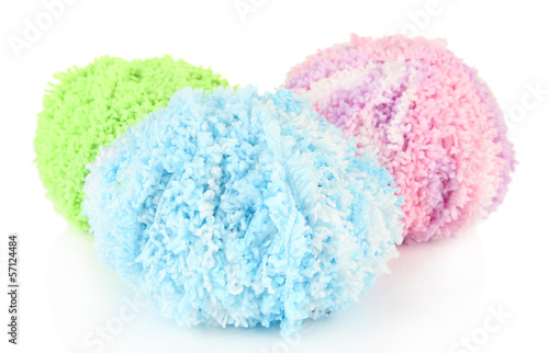 Multicolored clews isolated on white