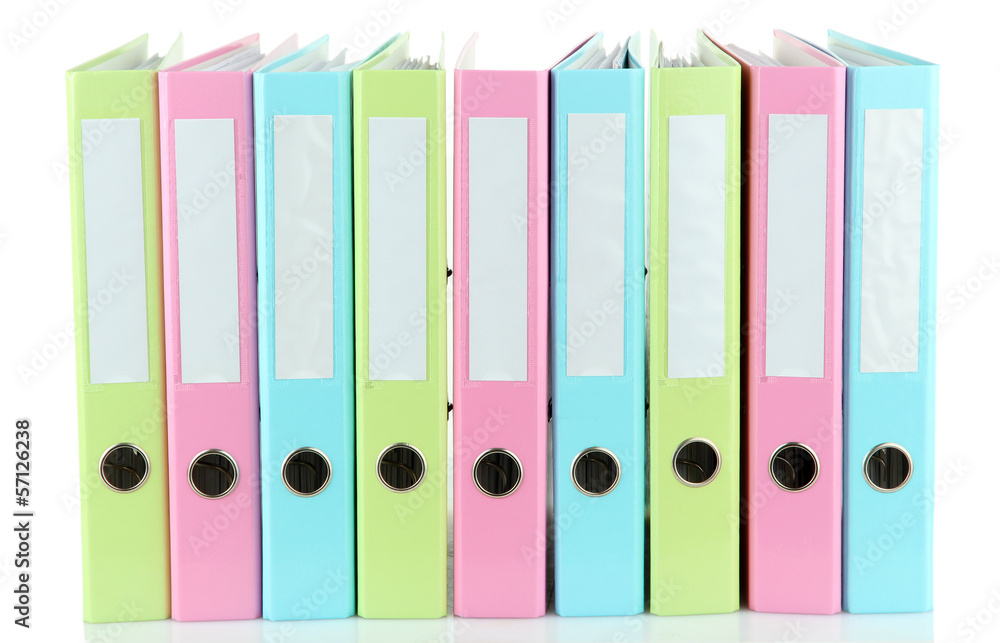 Colorful folders, isolated on white Colorful folders, isolated on white