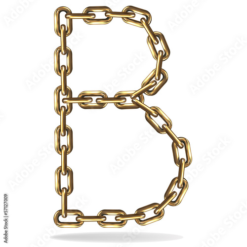 Golden Letter B, made with chains