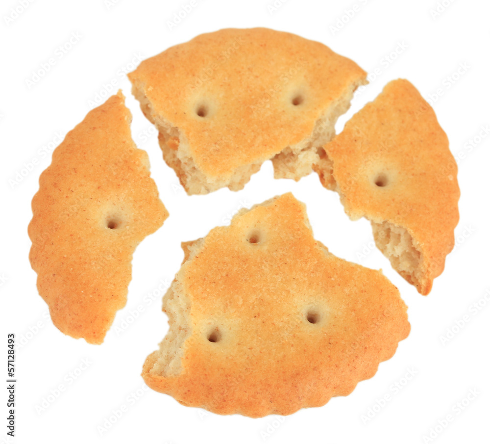 Delicious cracker isolated on white Delicious cracker isolated on white