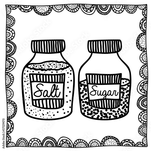 salt and sugar drawing