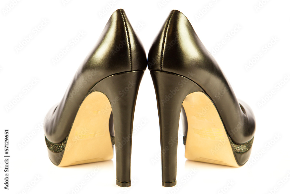High heel women shoes on white background High heel women shoes on white background