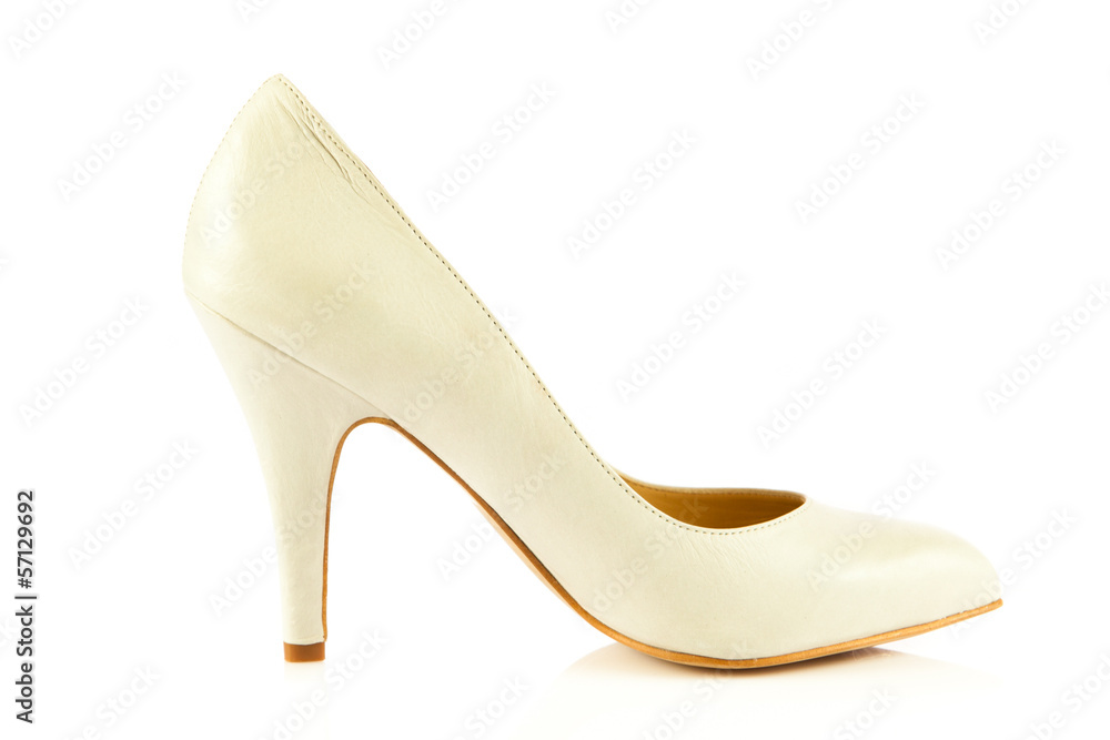 Fototapeta premium High heel women shoes on white background