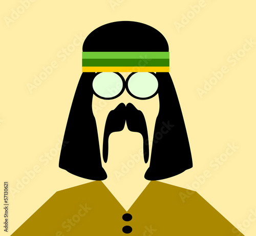 hippie with headband