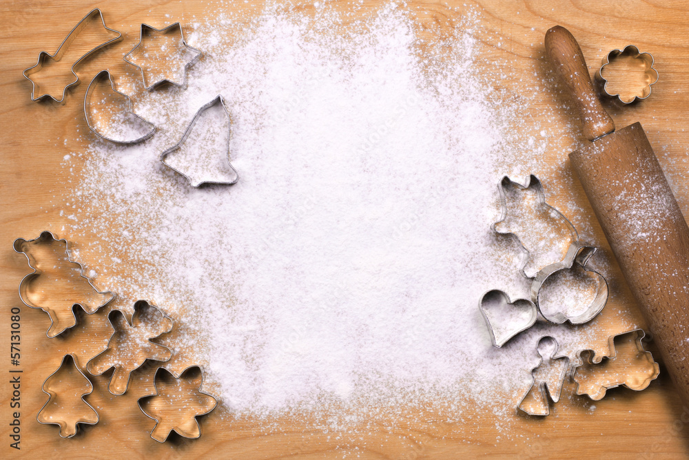 Foto Stock Background with cookie cutters | Adobe Stock